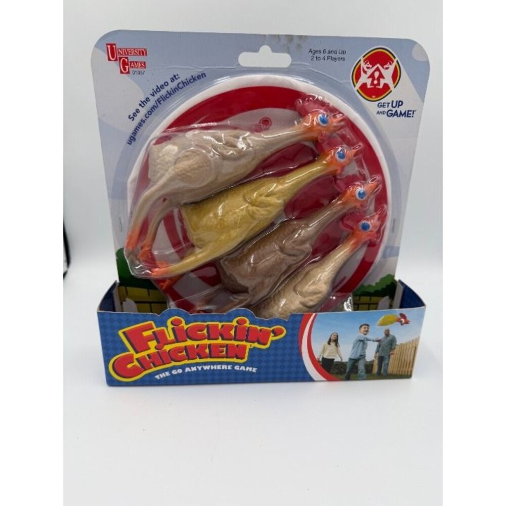 Flickin' Chicken Game -Indoor/Outdoor Family Fun 2019 University Games, New NIOB